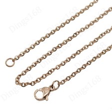 Real 18K Rose Gold Filled HypoAllergenic 18 inch 2 mm Cable Chain Necklace N146R