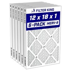 Filter King 12x18x1 Air Filter MERV 8, AC Furnace Filters 6-Pack