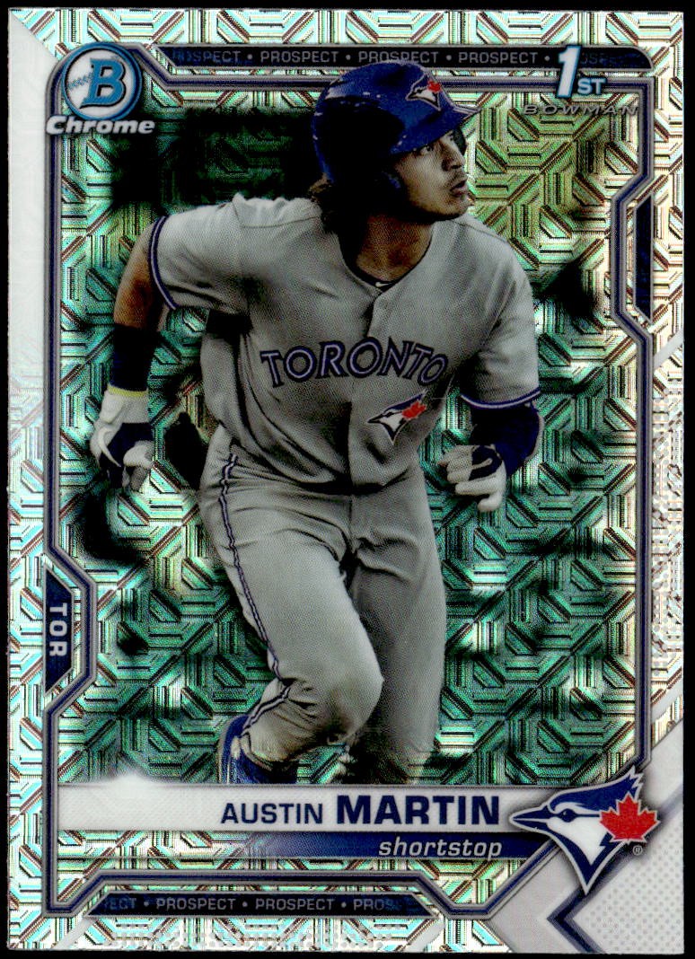 2021 Bowman #BCP-87 Austin Martin Chrome Prospects Mojo Refractor E1