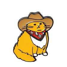 Enamel Pins for Backpacks Orange Cat Lapel Brooches Pin for Men and Women Novelt