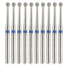 Dental Diamond Surgical Burs Long Round Ball 801L/014M Friction Grip Multi-Use