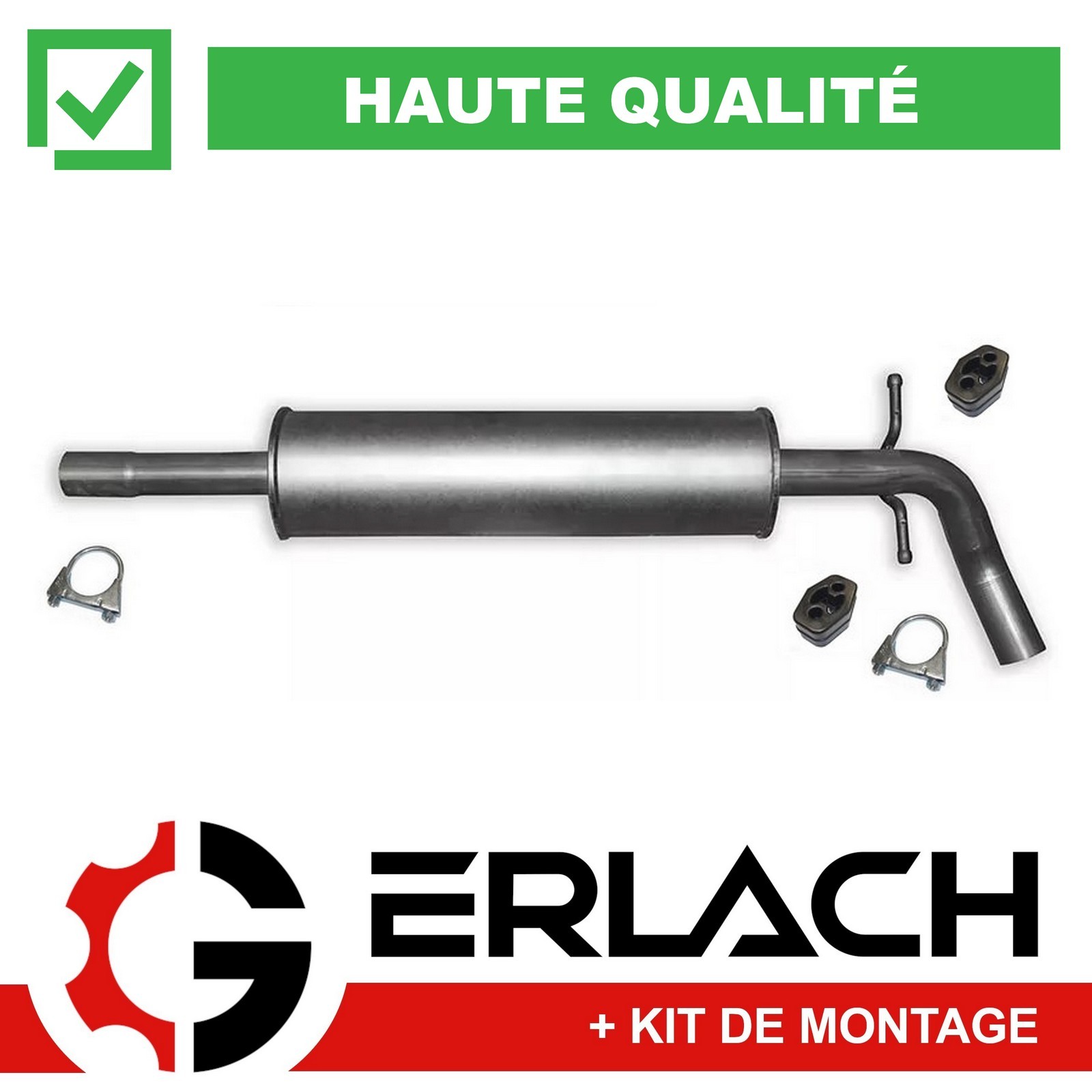 Silencieux intermédiaire pour Seat Toledo 1.2 TSI en acier aluminisé