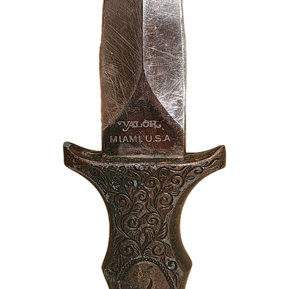 VTG 1978 Rare Valor 473 Miami USA Fixed Blade Knife stag/deer on handle, Japan - Image 2 of 4