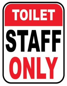 Staff Members Only Wc Toilet Self Adhesive Gloss Vinyl Sticker Sign Notice Ebay