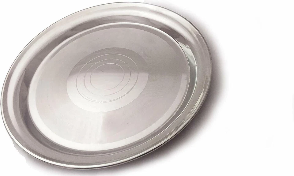 Piatti da portata RS INC in acciaio inox calibro pesante con finitura a specc... - Immagine 2 di 3