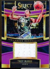Trey Burke Card 2018-19 Select Throwback Memorabilia Prizms Purple #16 