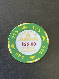 $25 Marriott San Juan Puerto Rico Casino Chip MAR 25
