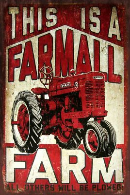 Farmall Farm Traktor Werbung Vintage Retro Style Schild Plakette, Schuppen Garage Höhle