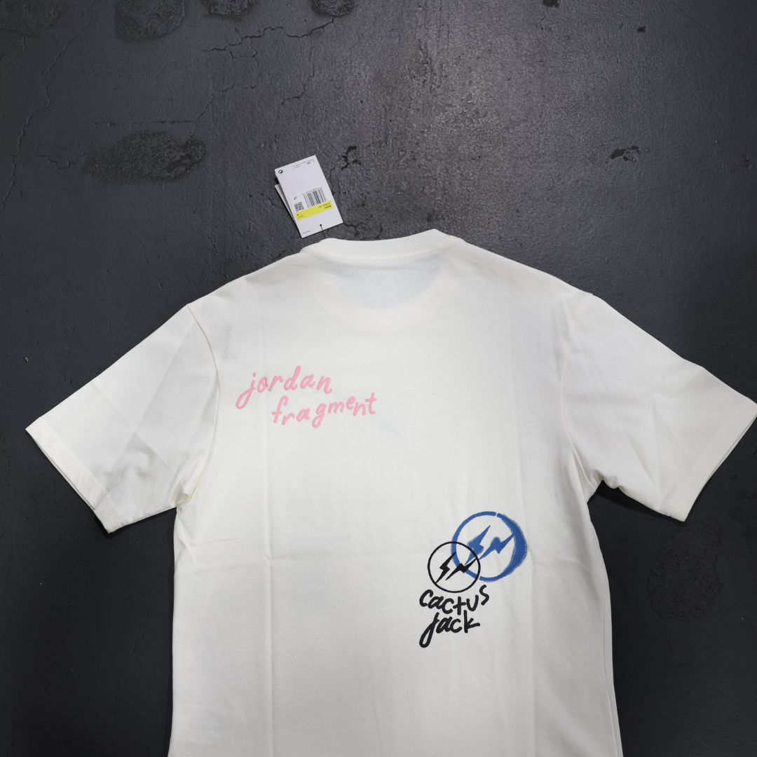 Travis Scott x Jordan x Fragment T-shirt (White)(SZ:S,M,L,3XL) | eBay
