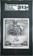 2020 Topps Gypsy Queen Black & White Mini Rookie Auto A.J. Puk RC SGC 9.5/10 /50