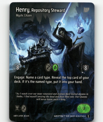 Kryptik TCG Henry, Repository Steward Wicked Prophecy Wave 1 Kryptik TCG Henry, Repository Steward Wicked Prophecy Wave 1