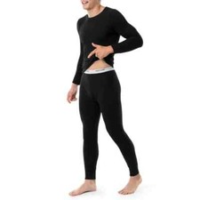 Fruit of the Loom Men's Thermal Waffle Baselayer Underwear Pant Black