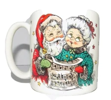 Christmas Coffee Mug Tea Cup Creative Concepts 1993 Santa & Mrs Claus EUC