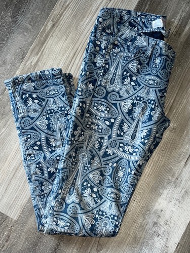 Secretly Evil Jeans  Juniors size 5 Paisley Print Rhinestone embellished 