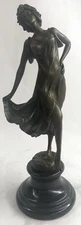 Original Coinet Art Deco/Nouveau Gypsy Dancer Hot Cast Marble Base Figure Sale