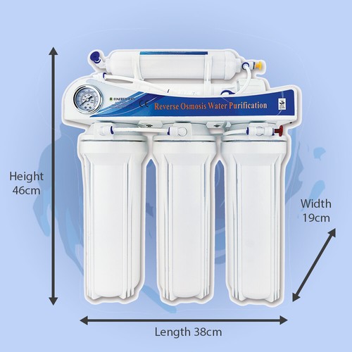 Reverse Osmosis Water Filter System 50 GPD 5 Stage Unpumped for Residential Use - Picture 8 of 10