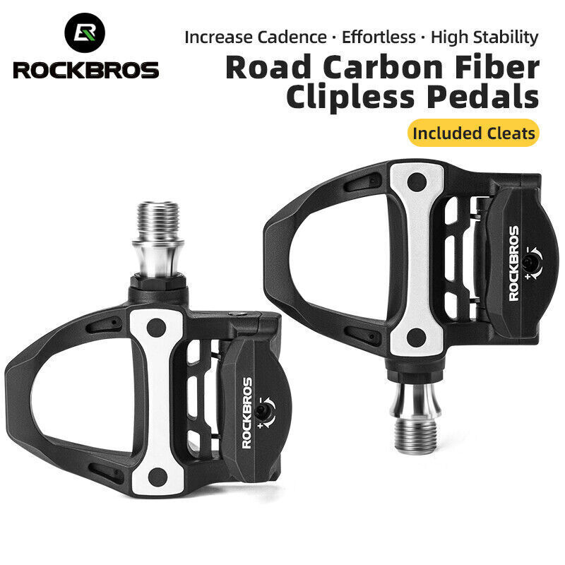 ROCKBROS Titanium Carbon Road Bike Lock Pedals SPD Cleat Bicycle Clipless  Pedals