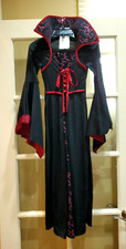 Vampiress Vampire Witch California Costumes Gothic Halloween Black w/red Small