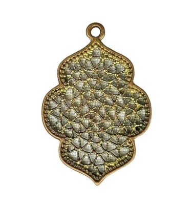Vintage Curvy Bold Necklace Pendant Moroccan Filigrees Fashion Camilia Charm