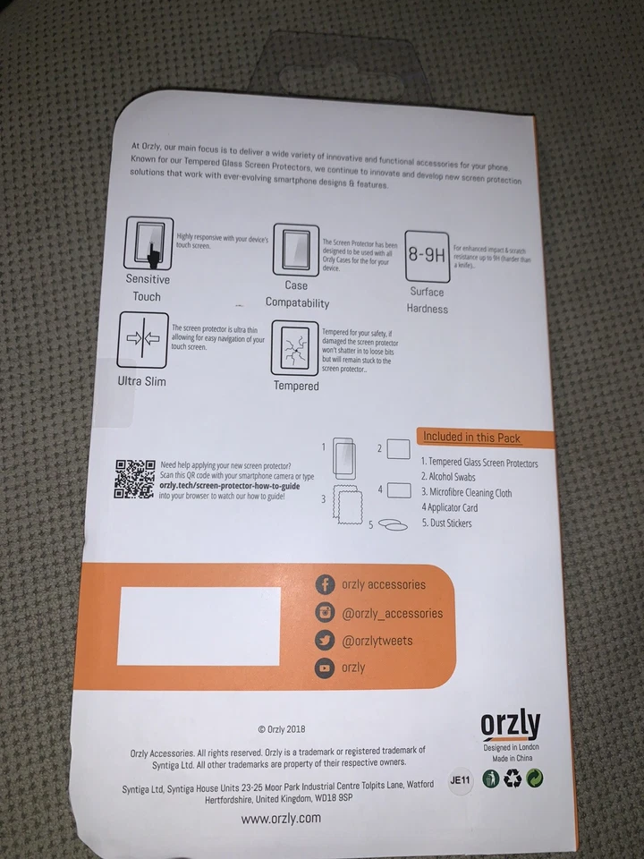 Paquete de 2 protectores de pantalla de vidrio templado Orzly para iPhone XS Max TOTALMENTE NUEVOS Foto 3 de 3