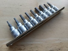 9Pc 3/8" Drive Hex Allen Socket Bit Set 4 Ratchet Torque Wrench Bolt PZ2 Screw 