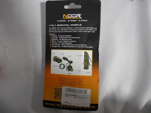 PROFORCE NDuR 7-in-1 SURVIVAL WHISTLE MULTI FUNCTION OD GREEN 23030 - Picture 3 of 3