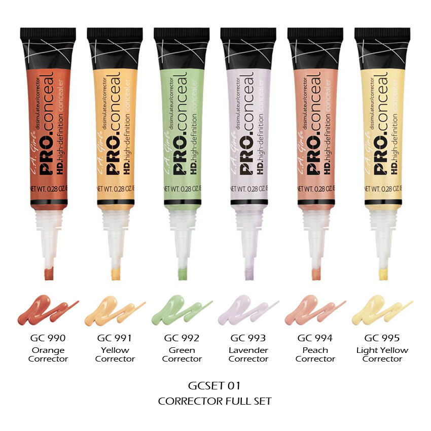 6 LA GIRL HD PRO Conceal Color Corrector Full 6 Color Set 