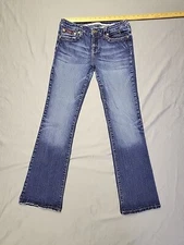 Baby Phat Jeans Womens Junior 11 Bootcut Y2K Distressed Gold Label Logo Low Rise