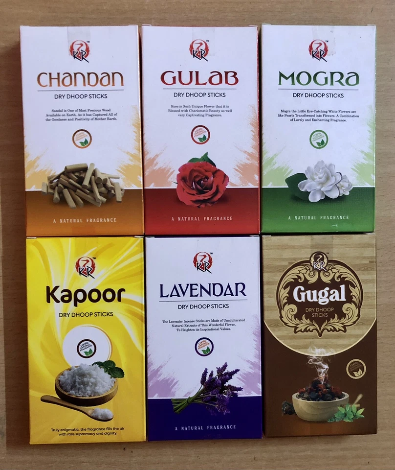 6 Box of 10 sticks- 60 Sticks Total, 6 Fragrances Dry Dhoop Incense Sticks F/S - Image 3 of 4