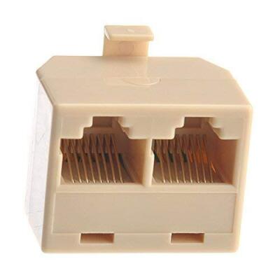 Adapter Rj11 Splitter 6p4c Dual Line 1 / Line 2 Ivory 1 one Pack