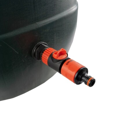water butt/rain barrel/storage tank outlet adaptor + tap,REQUIRES A