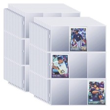 100Pk 9 Pocket Double Sided Trading Card Pages Binder Sleeves for 3 Ring Binder