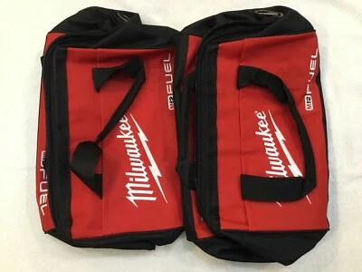 2 New Milwaukee Fuel M12/M18 13" Heavy Duty Contractors Tool Bags 13" x 9" x 10"