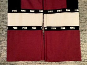 Victoria's Secret Pink Colorblock Boyfriend Pants Deep Ruby Black M Rare NIP