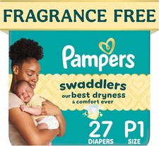 Swaddlers Newborn Diapers, Size P1, 27 Ct, Fragrance-Free, Hypoallergenic