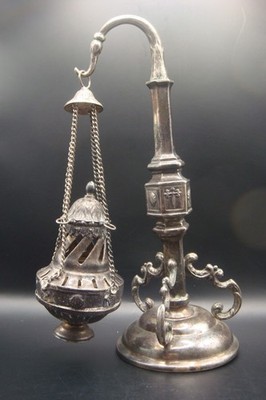 RARE SILVER ANTIQUE SPAIN SPANISH SANTIAGO DE COMPOSTELA BOTAFUMEIRO CENSER