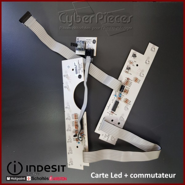 Carte LED et commutateur Indesit C00058569 pour réparation de lave-linge