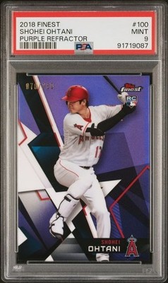 2018 Finest Shohei Ohtani Purple Refractor /250 Rookie #100 PSA 9 Mint