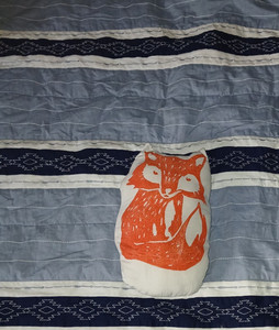 Just Born Adventure Crib Bedding Set Blue/White Woodland Fox Teepee Arrow