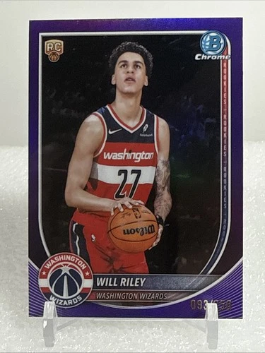 2025-26 Bowman Chrome - Purple #BCV-21 Will Riley RC 93/250