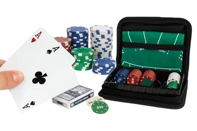PIGEPA SET POKER TEXAS HOLD'EM CARTE POKER FICHES GIOCO NATALIZIO GIOCHI DI NATALE