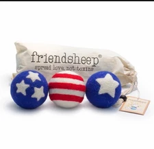 Friendsheep, Wool Ecro Dryer Balls, Stars & Stripes Set Of 3
