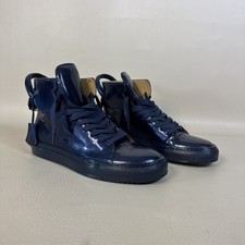 Buscemi WMens 100mm High Top Sneaker Shoes Navy Blue Leather US 10D / EU 43 $595 Buscemi Mens Sneakers - 100MM BELT - Navy Blue Leather  main image 3