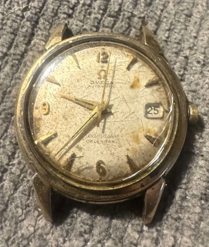 Omega Seamaster Calendar Automatic 14K Gold Filled Date Watch Men’s