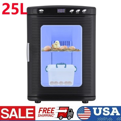 25L Black Reptile Egg Incubator 10-60°C Scientific Hatcher Led Display Use 