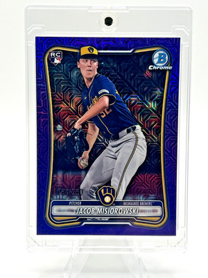 2026 Bowman Jacob Misiorowski Rookie RC #35 Purple Mojo Brewers /250