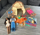 Vintage Disney Mattel Pocahontas Barbie Powhatan Village Tent playset