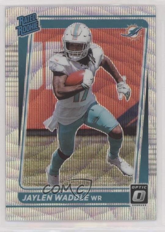 2021 Panini Donruss Optic Rated Rookie Wave Prizm 40/299 Jaylen Waddle #208 0s9t
