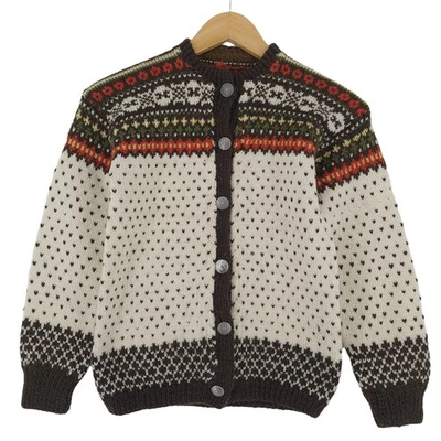 Strickjacke Nordic Scandinavian Vintage Warm Strick Qv3 Größe 2XS - Bild 1 von 4