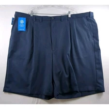 Haggar Cool 18 Pro Gabardine Pleated Expandable Waist Shorts 50Wx10 Big Tall NWT